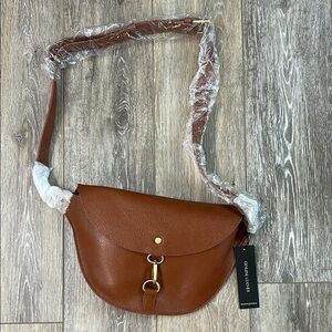 Banana Republic Brown Crossbody Bag with Gold Clasp